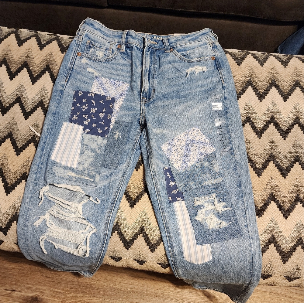 Patchwork Distressed Jeans